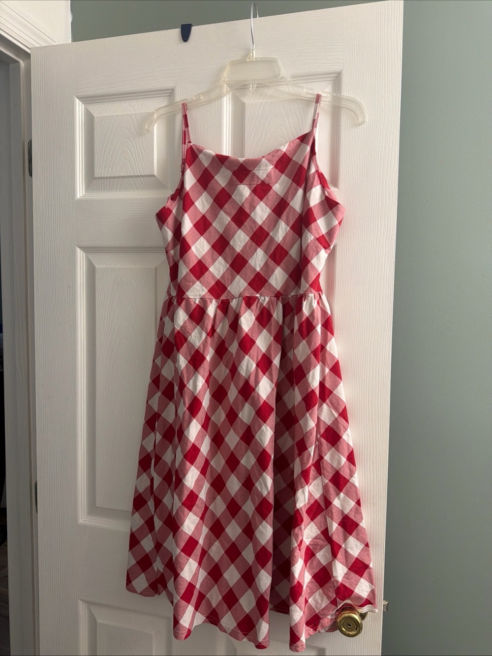 Womens Red and White Gingham Sundress XL